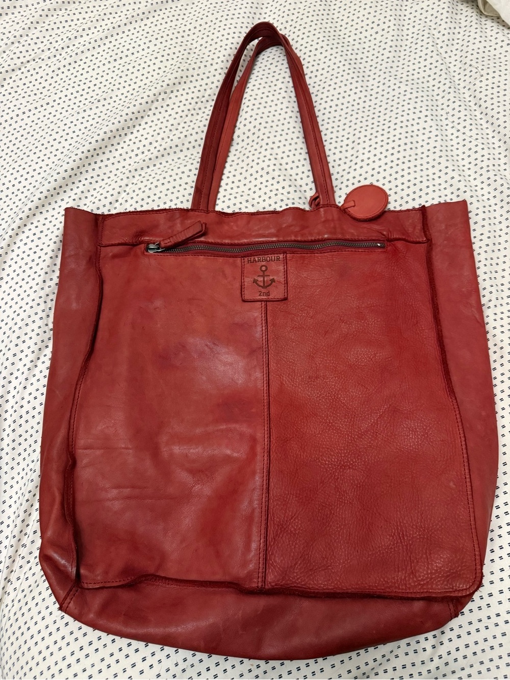 Harbour 2nd Elbe Leather Shopper Tote Bag - Picture 3 of 14